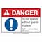 Brady Danger, Do Not Operate Without Guards In Place Death Or Serious Injury Will Occur, 5" W x 3-1/2" H 143911 - alternate 1